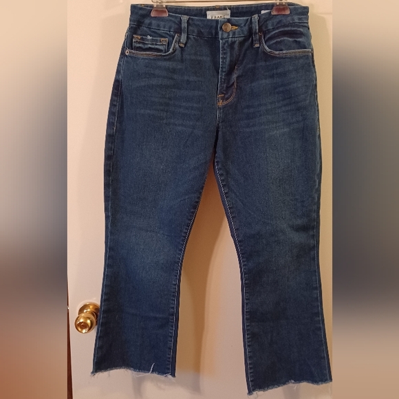 FRAME La Crop Mini Boot size 29 denim blue jeans - Picture 2 of 12
